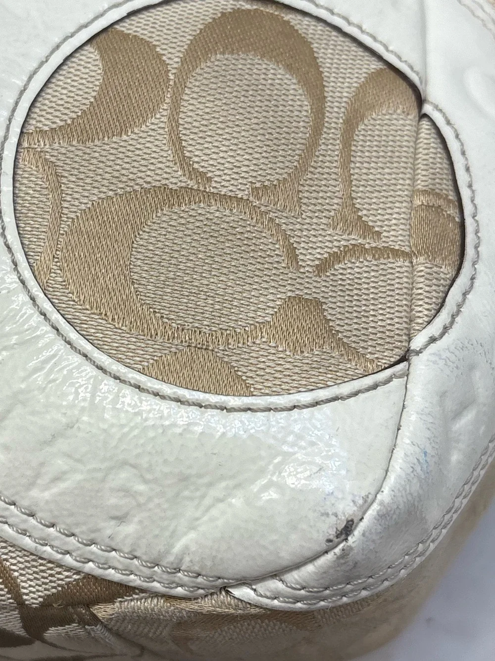 Coach rare snap head Signature Canvas Tote with Multi-Color Circle Appliqué